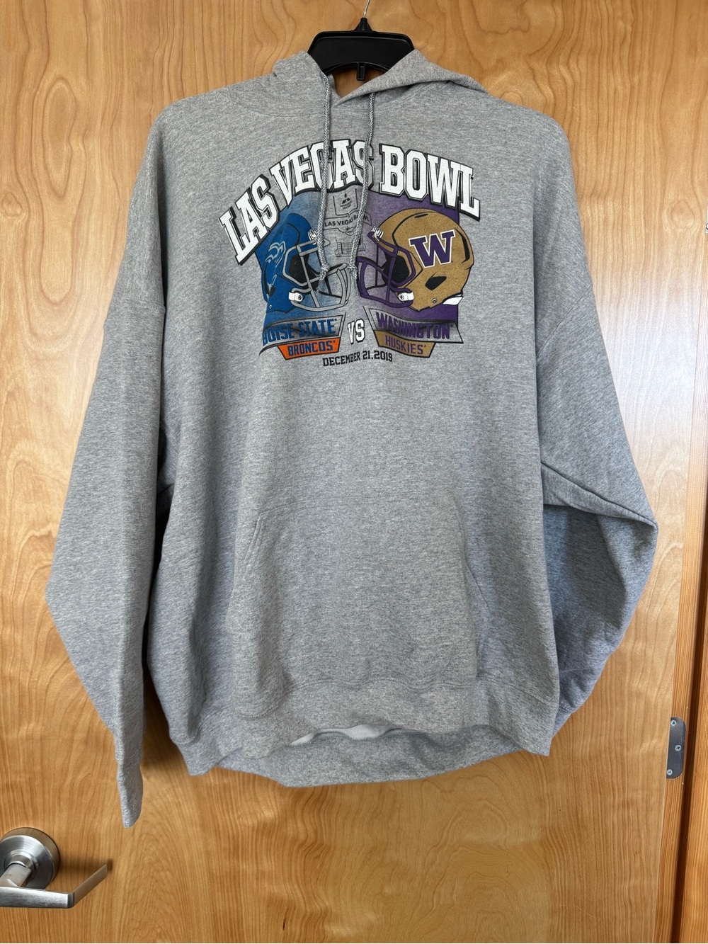 Vtg 2019 Las Vegas Bowl Hoodie Boise State Broncos vs Washington Huskies 3XL
